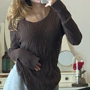 Very cute brown knit sweater!!